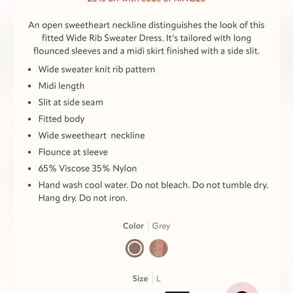 NWT - Rachel Parcell Wide Rib Sweater Dress in Grey - Picture 7 of 10